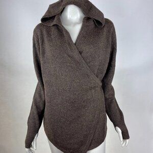 Betabrand Black Sheep Wool Sweater Wrap Hooded Long Sleeve‎ Women S M NWOT $168